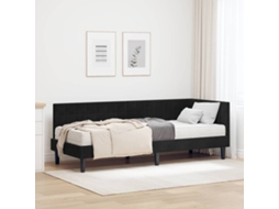 Vidaxl Estrutura De Cama De Canto Com Colchão 2 Unid. Preto Veludo