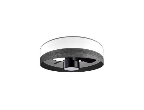 Ventilador Dc 24W Olga Branco/Preto Madeira-Preto 3 Lâminas 6 Velocidades 2390Lm 3 Cores Remoto Memória Timer 70D FABRILAMP