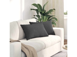 Vidaxl Travesseiros De Sofá 2 Pcs Cinza Escuro 60 X 40 Cm