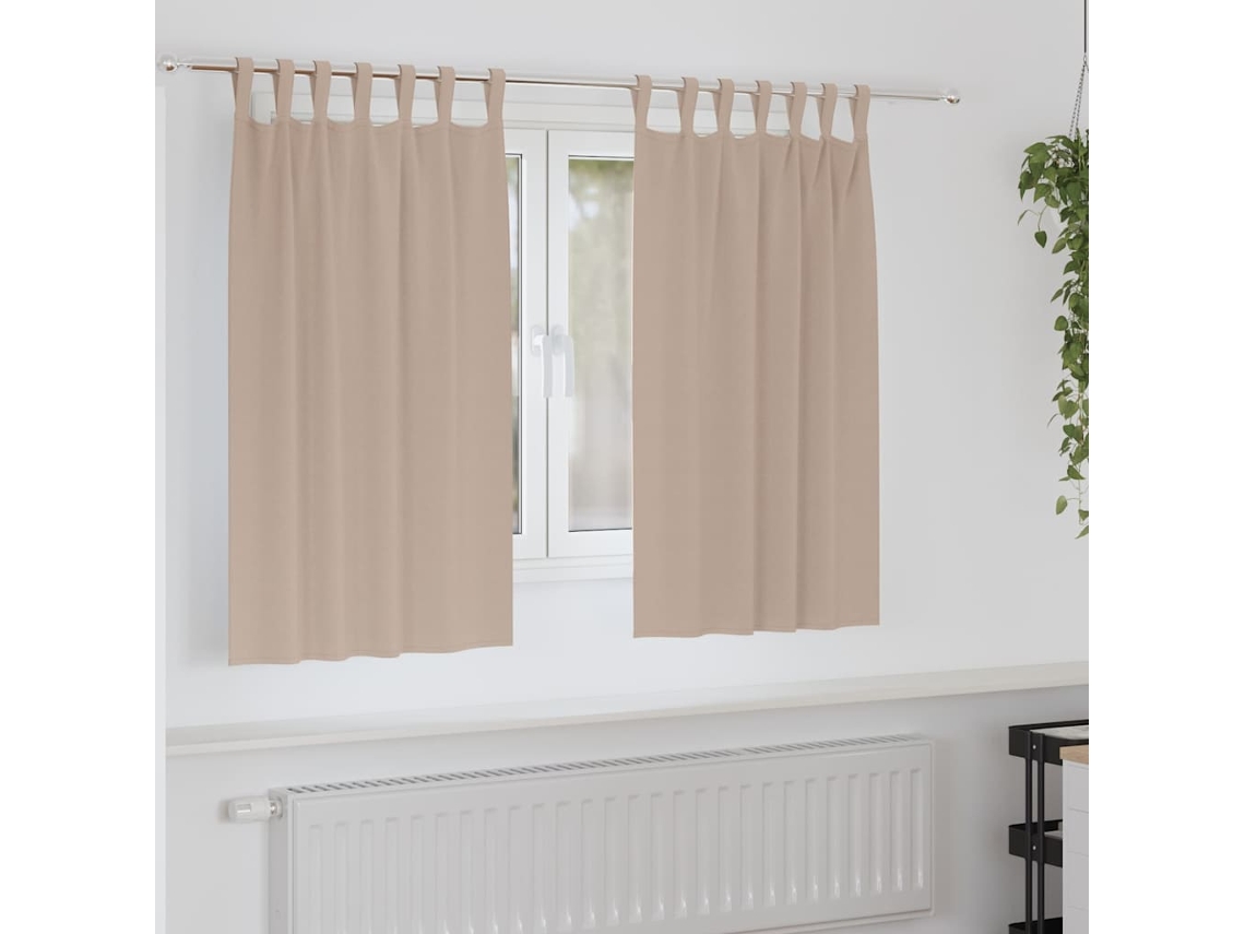 Vidaxl Cortinas Blackout Com Argolas 2 Pcs Cinzento-acastanhado