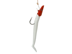Sinking Lead Head Soft Bait (3d Bionic Eye, Lure For Fish Attraction) Red Head White Body Color 11cm 22g Fishing Soft Worm Lure