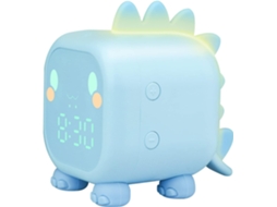 Despertador digital infantil Lyx, design de dinossauro, luz de despertar e função soneca (azul)