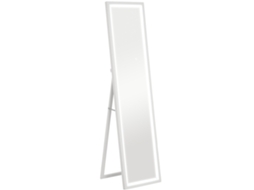 Espelho de Corpo Inteiro Grande 40x160cm,retangular,parede Ou Pé,com Led 3 Cores,branco BTFORUS