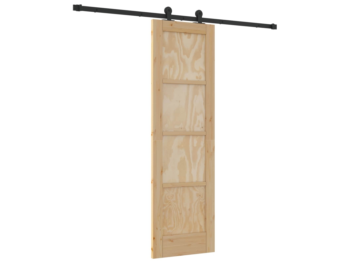 Porta Deslizante Natural e Preto 61 X 198,5 Cm MAISON EXCLUSIVE