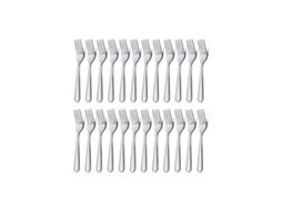 Set de 24 Tenedores de Cena de Acero Inoxidable Plateado, 18 Cm, para Bodas, Fiestas Y Uso Diario Plateado