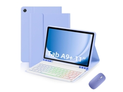 Teclado E Mouse Retroiluminados Em Tons De Lavanda, Roxo E Branco, Para Samsung S7/s8/s9/s9 Fe/s10 Fe/s10 Lite De 10,9 A 11 Polegadas. Yunzii