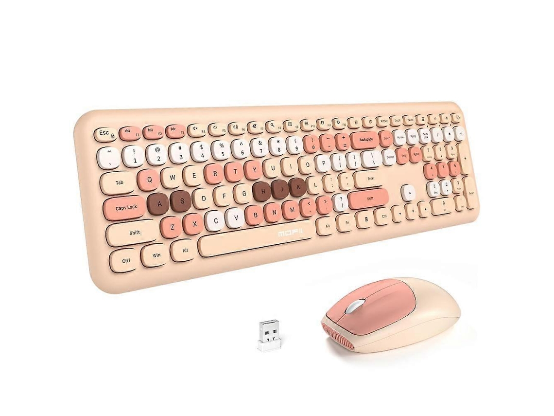 Conjunto Combinado De Teclado E Mouse Bluetooth, Portátil, Sem Fio, Design Retrô, Teclados E Teclados Numéricos Everley891
