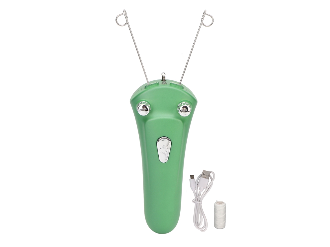 2026 depilador de Hilos de Algodón para Rostro Recargable Usb Con Luz Led Eléctrico Verde 500mah