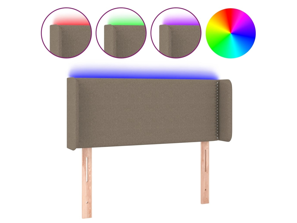 Led Headboard, Led Headboards Vidaxl Cinzento-acastanhado Tecido (93 X 16 X 78/88 Cm)
