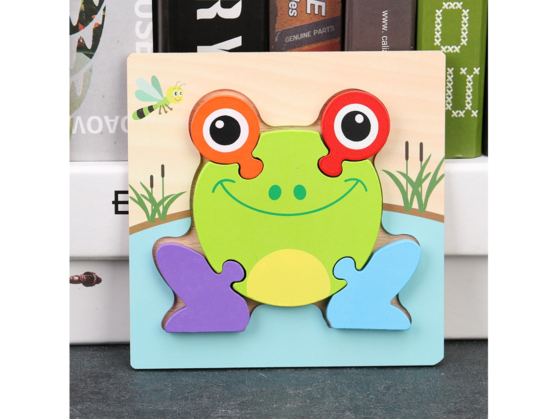 Puzzles De Madeira Para Bebés E Crianças De 1, 2 E 3 Anos, Brinquedos Montessori Educativos Para Bebés Sapo Hexinyigjly
