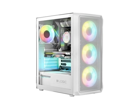 Caixa Semitorre Atx LOGIC Portos Argb Branco Preto