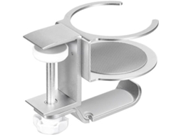 Suporte Para Fones De Ouvido Em Liga Alumínio Com Rotação 360°, Resistente A Arranhões E Compacto, Com Presilha