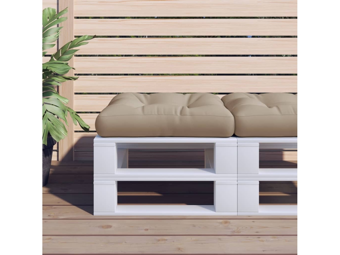Vidaxl Almofadão P/ Sofá Paletes 60x60x12 Cm Tecido Cinza-acastanhado