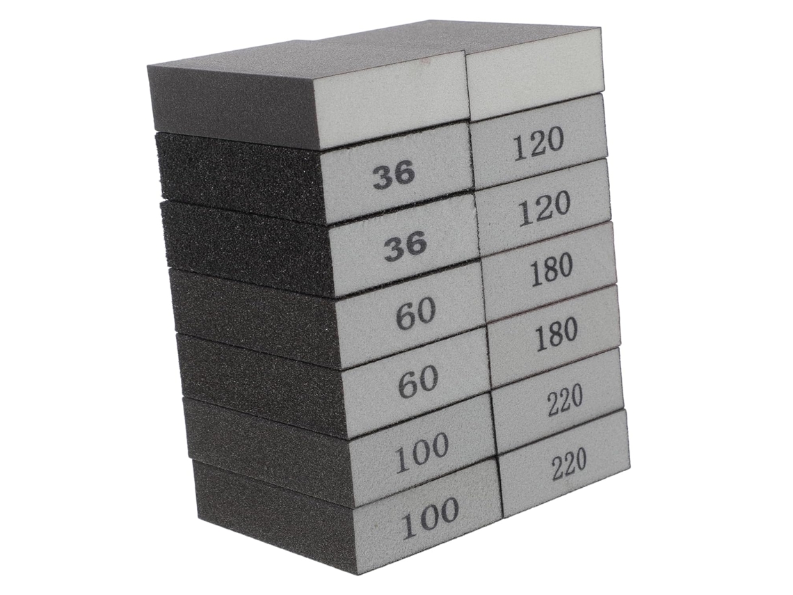 Kit De Lixamento Com 14 Peças, Incluindo Esponjas, Blocos Manuais Para Móveis E Discos Para Metal.