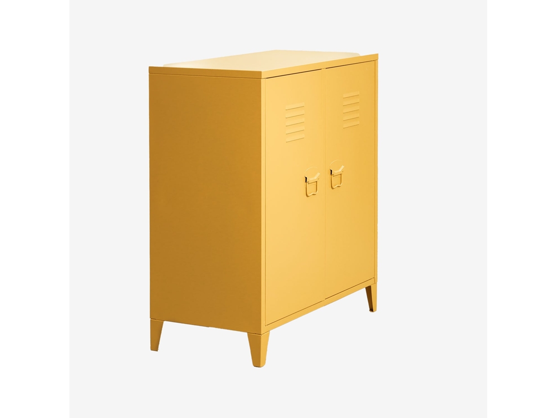 SKLUM Aparador com Armário de 2 Portas em Aço Pohpli Aço Amarelo Albero