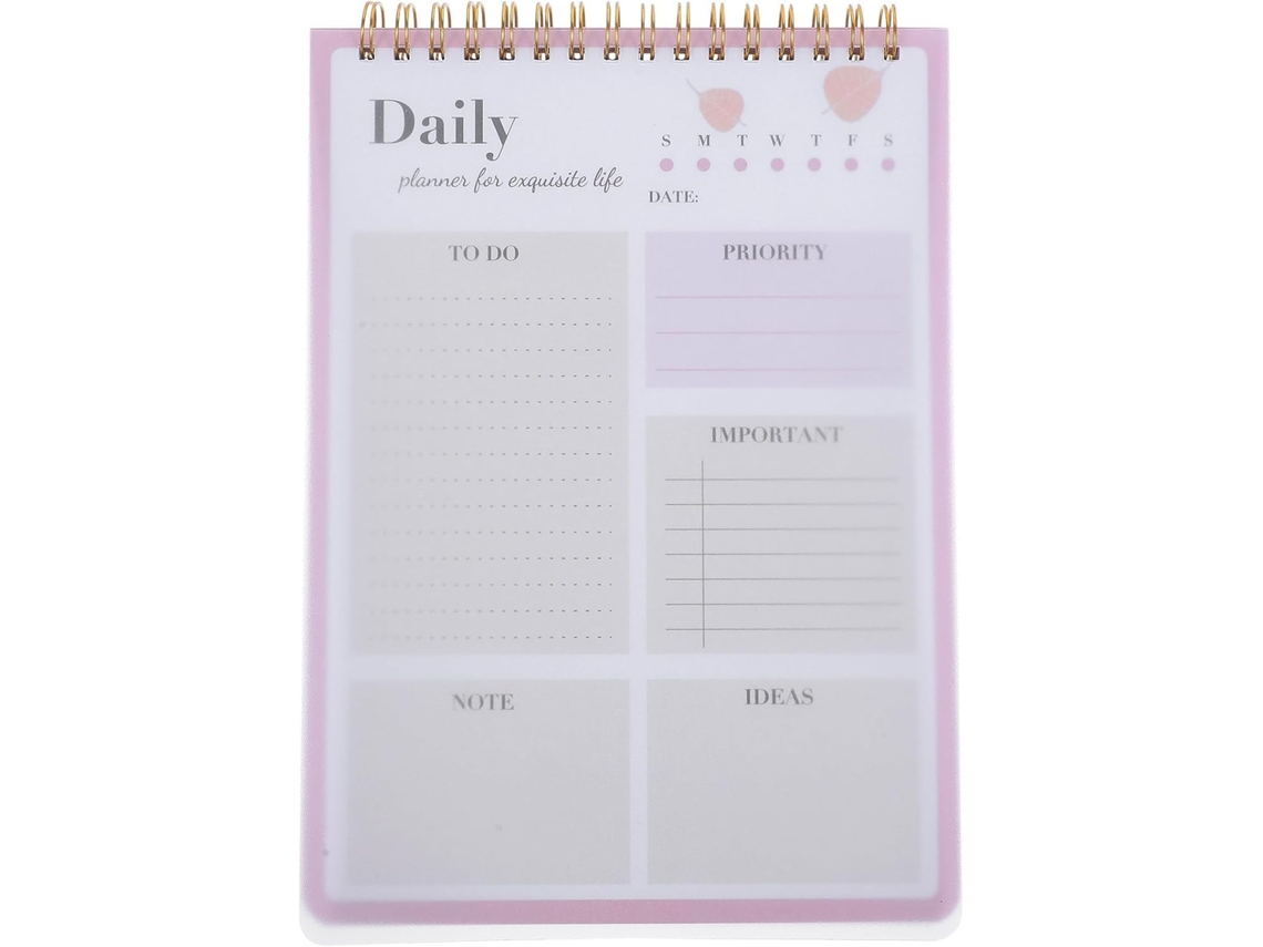 Bloco De Notas De Planejamento De Datas Rosa Em Papel, Calendário Diário