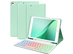 Capa Teclado Bluetooth Czhhmart Para Ipad Air 6/7 (11) Polegadas, Teclado Retroiluminado Magnético (verde)