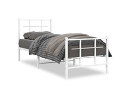 Bed Frame, Bed Frames Vidaxl Branco Aço (75 X 190 Cm)