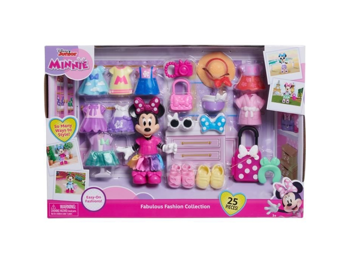 Caixa de boneca - DISNEY MINNIE MOUSE - Caixa de moda - Boneca Minnie 15 cm, 25 peças de moda e acessórios