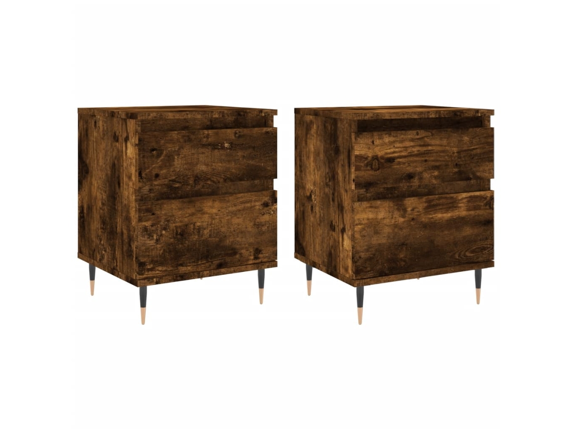 Bedside Cabinet, Bedside Cabinets Vidaxl Marrom Madeira Processada (n/a)