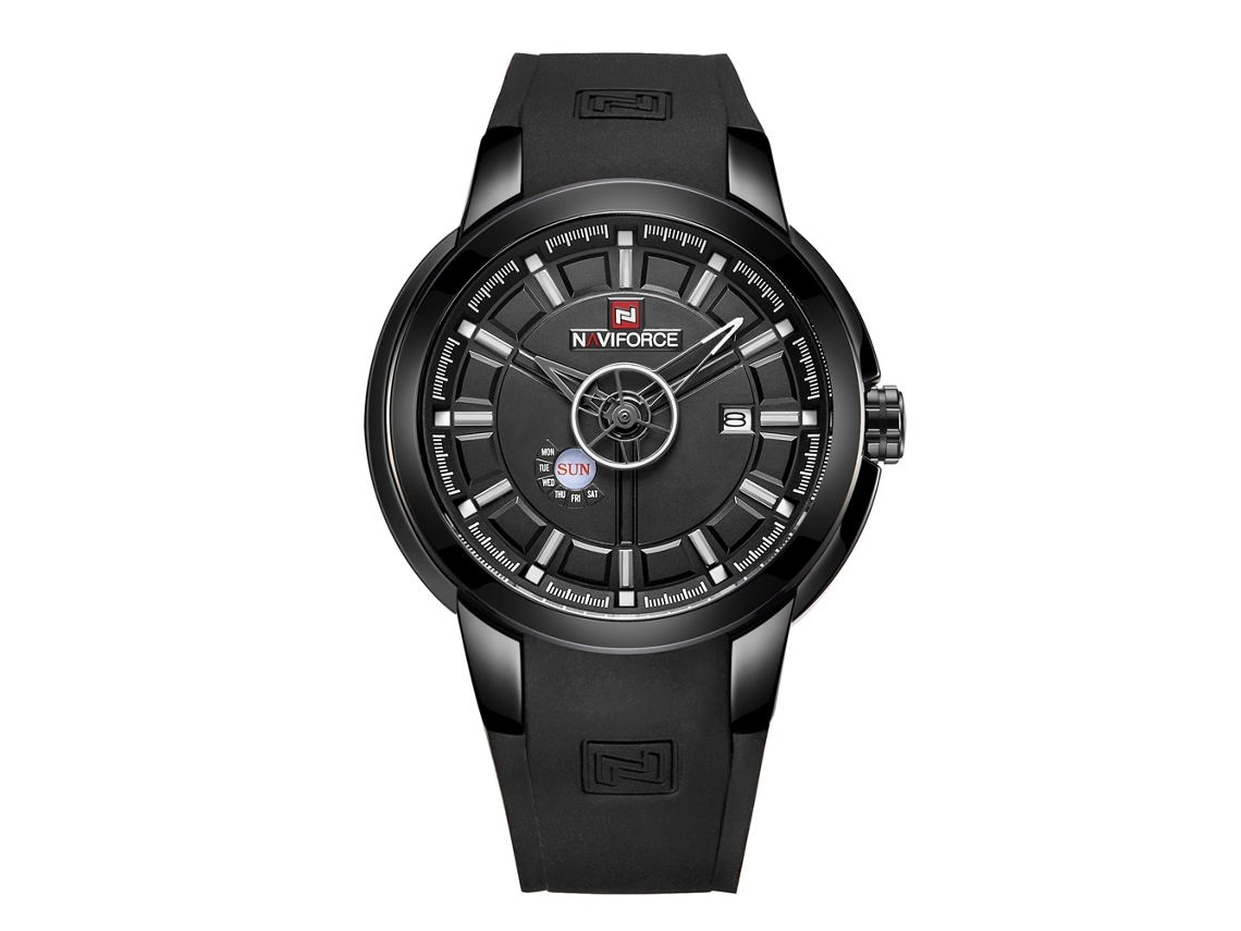 Relógio Masculino de Quartzo com Pulseira de Silicone Impermeável 3atm Calendário Outdoor