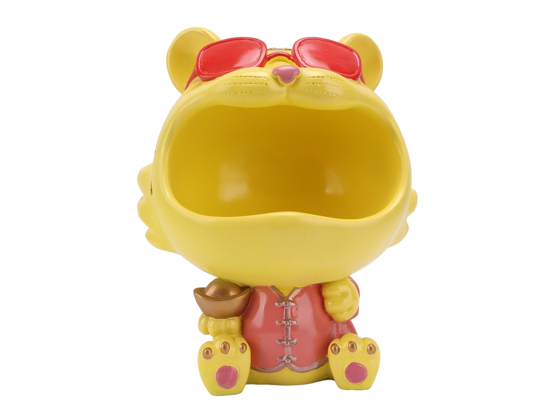 Organizador de Mesa com Design de Tigre Amarelo para Armazenamento