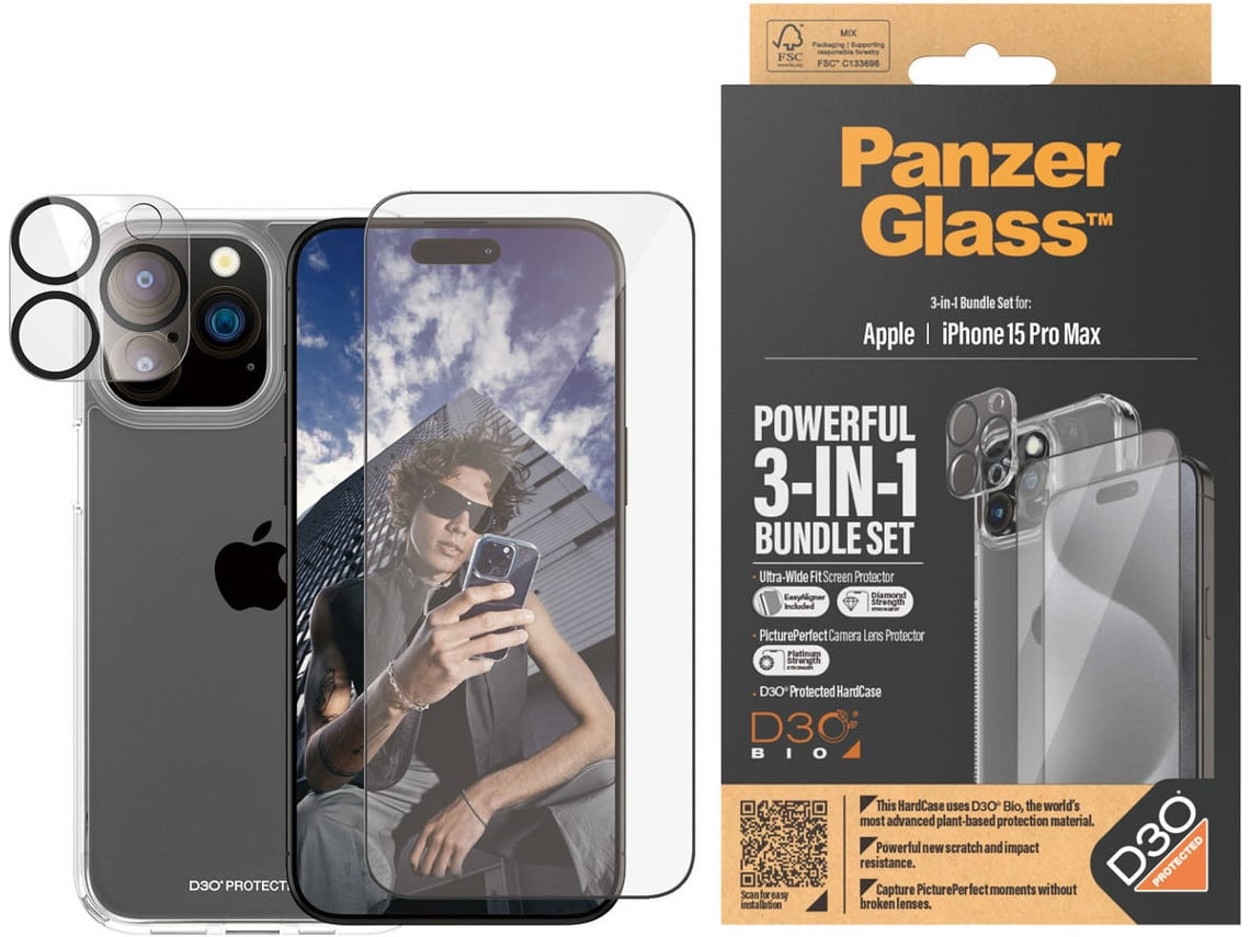 Película de Ecrã para iPhone 15 Pro Max PANZERGLASS