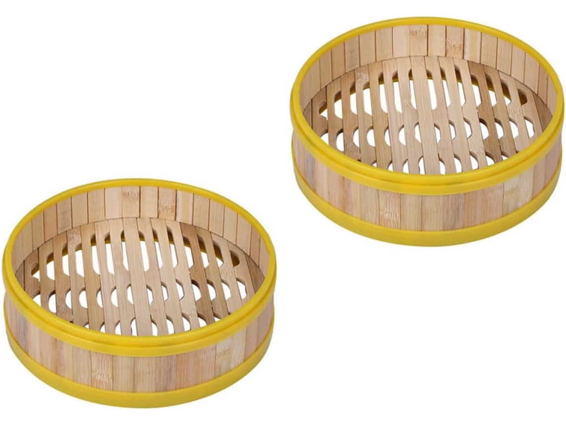 Cesta Natural Para Vaporizador De 13,5 Cm, 2 Peças Bolinhos Dim Sum, Legumes, Cozinha Doméstica