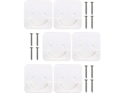 Suporte Adesivo Para Varão De Cortina Chuveiro Ounona, Conjunto De 6 Peças, Superfície Lisa Sem Rebarbas, Material Abs