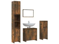 Bathroom Furniture Set, Bathroom Furniture Sets Vidaxl Marrom Madeira Processada (n/a)