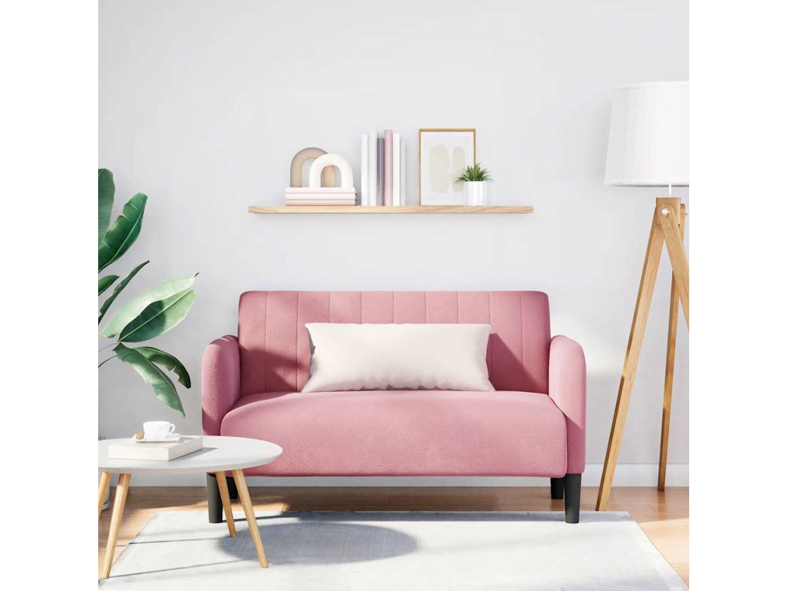 Vidaxl Sofá-luvas 109 Cm Veludo Rosa