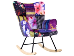 Mecedora Beliani Oulu De Terciopelo Multicolor 71x83x104