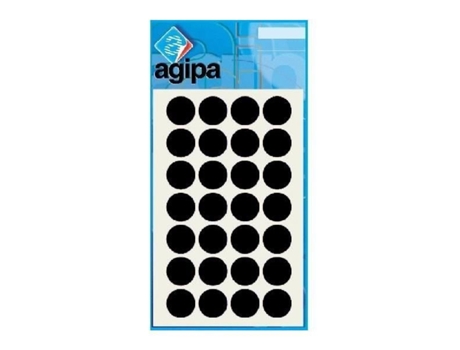 Adesivos De Sinalização - Agipa - 15 Mm - 168 Peças - Redondos - Preto
