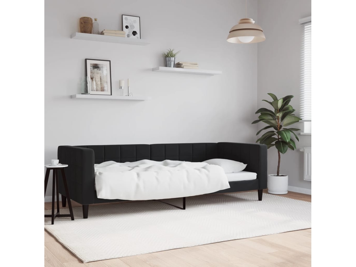 Sofá cama 80x200 cm terciopelo negro