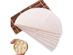10 Almofadas de Bambu Reutilizáveis para Vaporizador, Antiaderentes, 28cm Brancas, para Albóndigas, Dim Sum e Vários Alimentos
