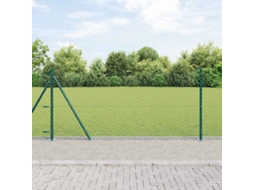 Vidaxl Cerca De Cadeia Com Base De Concreto 25 X 1 M Verde Malha
