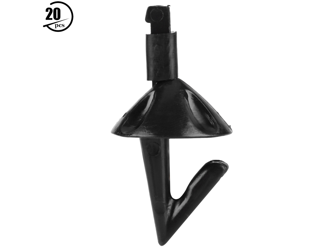 Acessórios de Pesca Clipes de Isca Cone Preto 20pcs