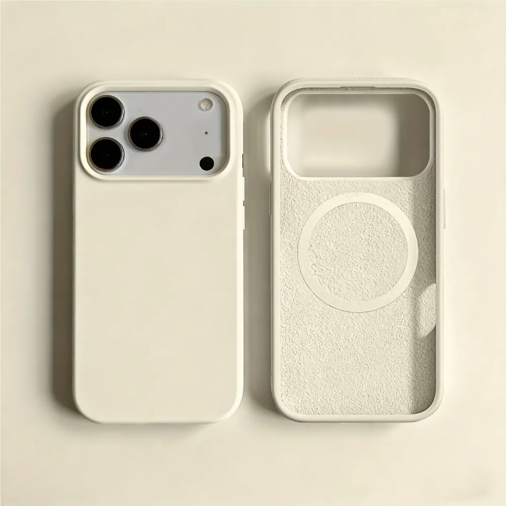 Capa Magnética De Silicone Líquido Para Iphone (branco Antigo, Iphone 16 Plus), Compatível Com Fixação Magnética.