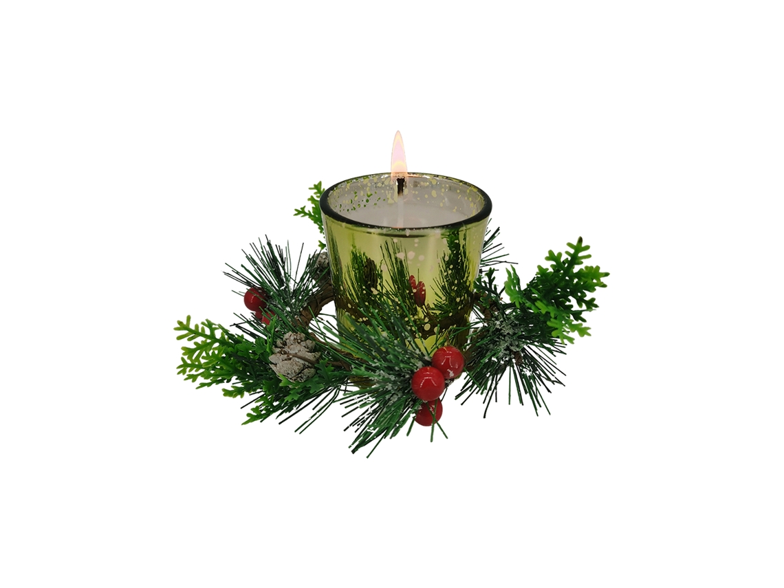 Vela Decorativa Laxiscreed Com Design Natalício, Cobertura Dourada E Prateada Para Ambientes Festivos