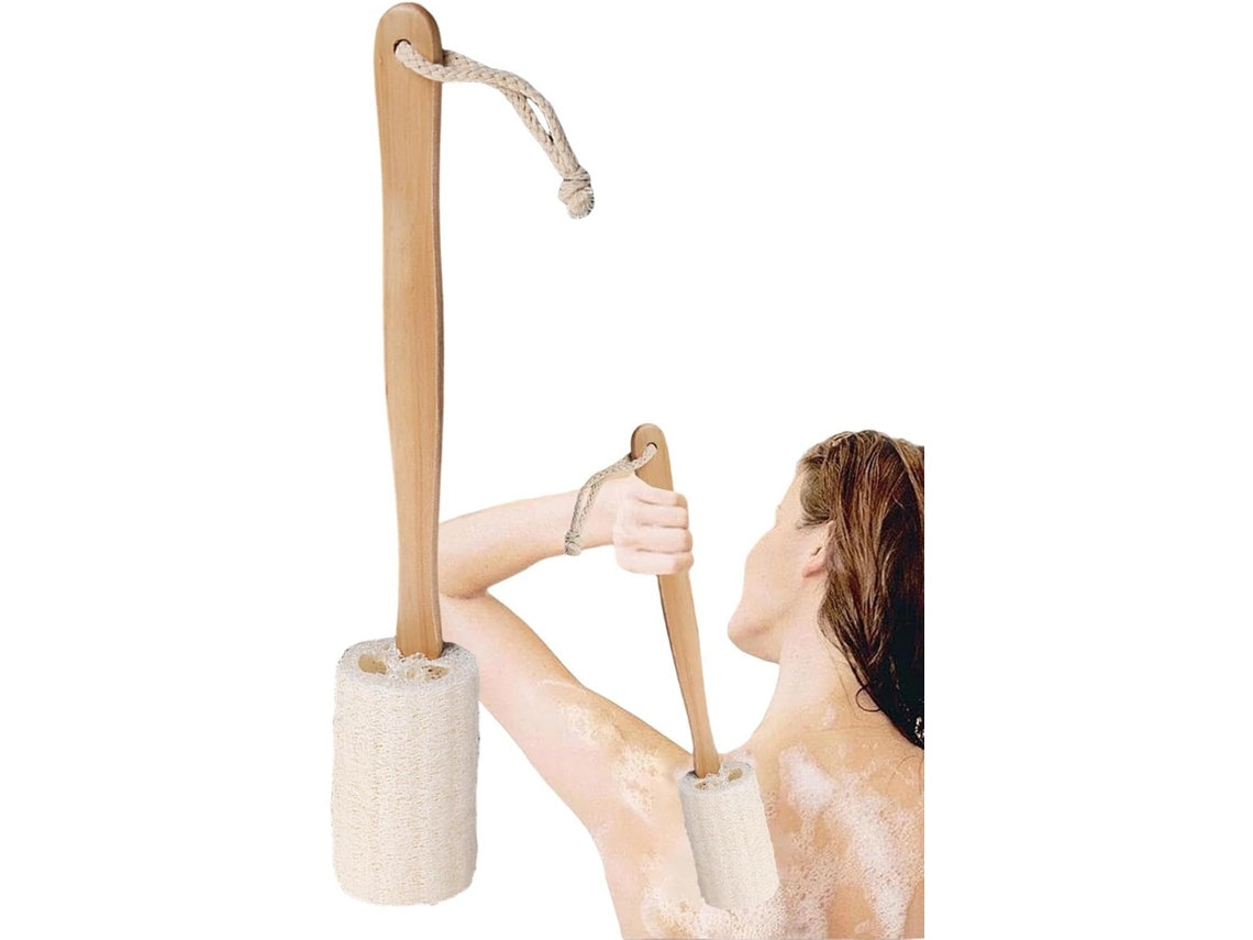 Lurelia Bucha Vegetal De Banho Para Costas E Corpo, Bucha Natural, Cabo Longo E Com Argola, Rotina Spa Prático