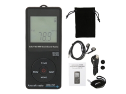Radio Portátil para Bandas Aeronáuticas Fm/am Air Con Apagado Automático Y Auriculares Hrd 767