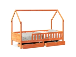 Kids Bed Frame, Kids Bed Frames Vidaxl Marrom Madeira De Pinho (90 X 200 Cm)