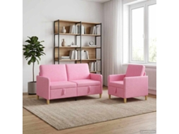 Vidaxl Conjunto De Sofá Com Armazenamento 2 Unid. Rosa Poliéster