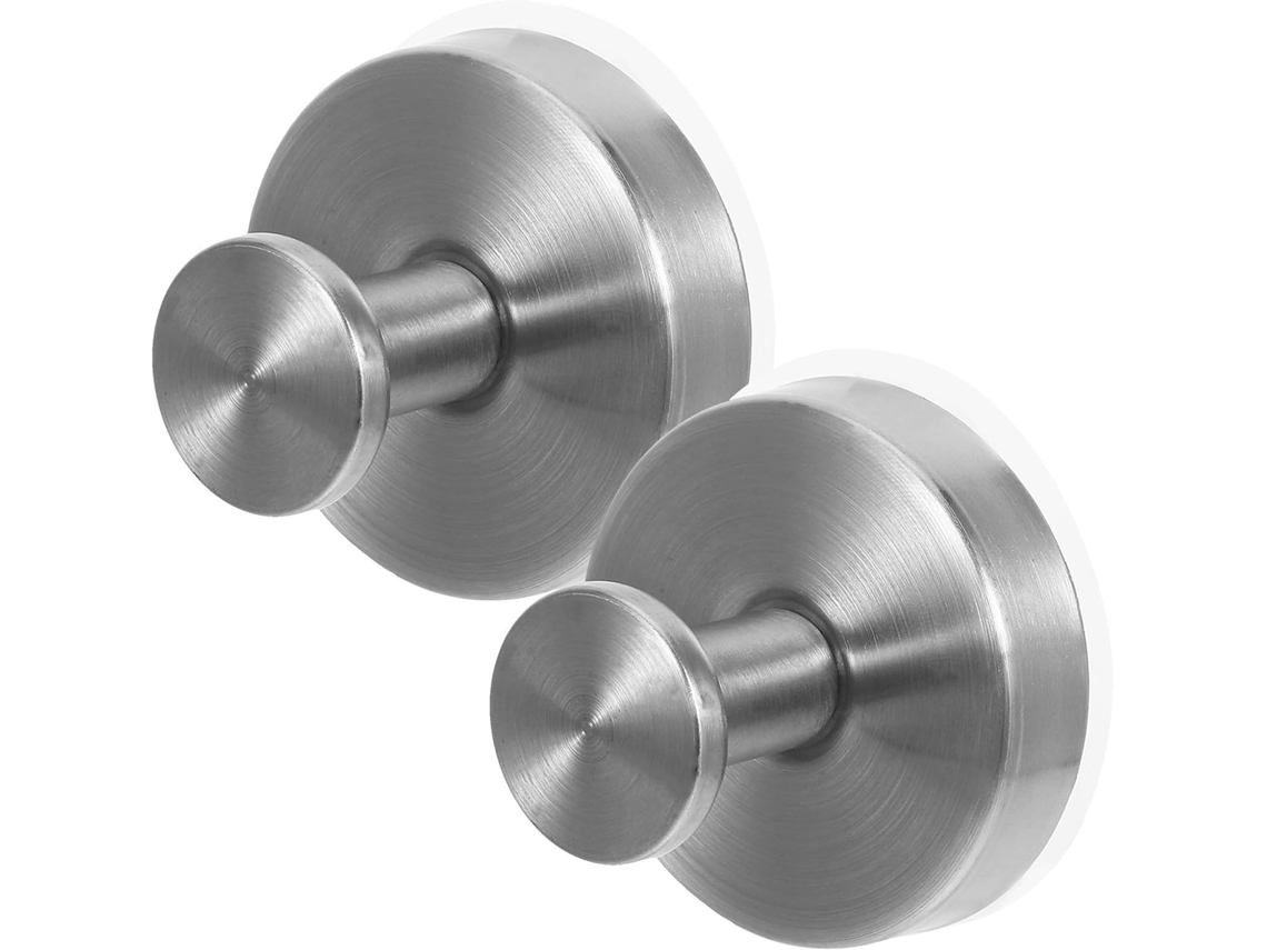 Conjunto De 2 Ganchos Ventosa Em Aço Inoxidável Removíveis Para Armazenamento Compacto Roupas E Chapéus