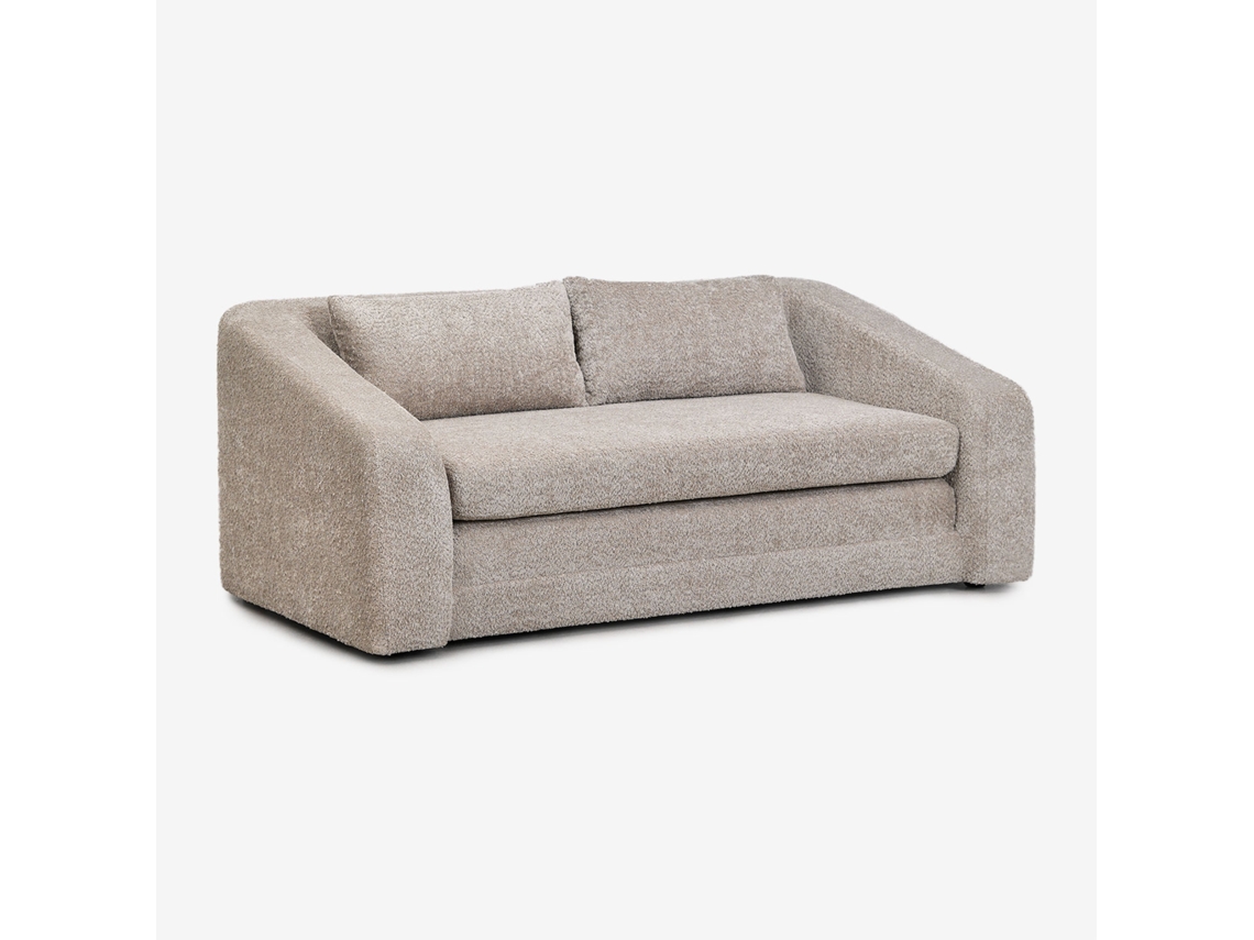 Sklum Sofá-cama De 2 Lugares Em Tecido Bouclé Dalila Poliéster  Bouclé Castanho Trigo