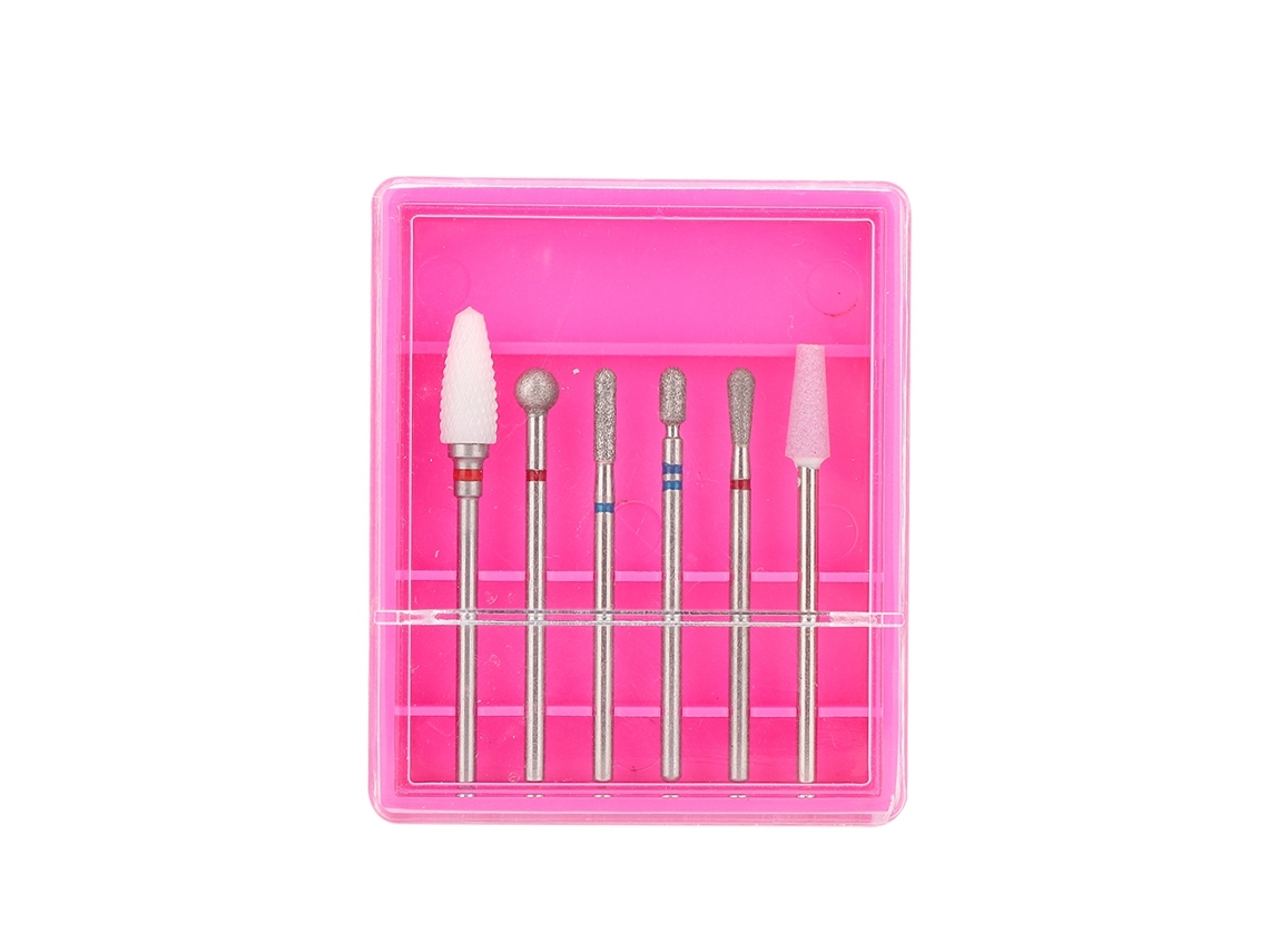 6pcs Brocas De Perfuração De Unhas Em Aço Inoxidável Para Manicure E Pedicure - Acessório De Máquina 01