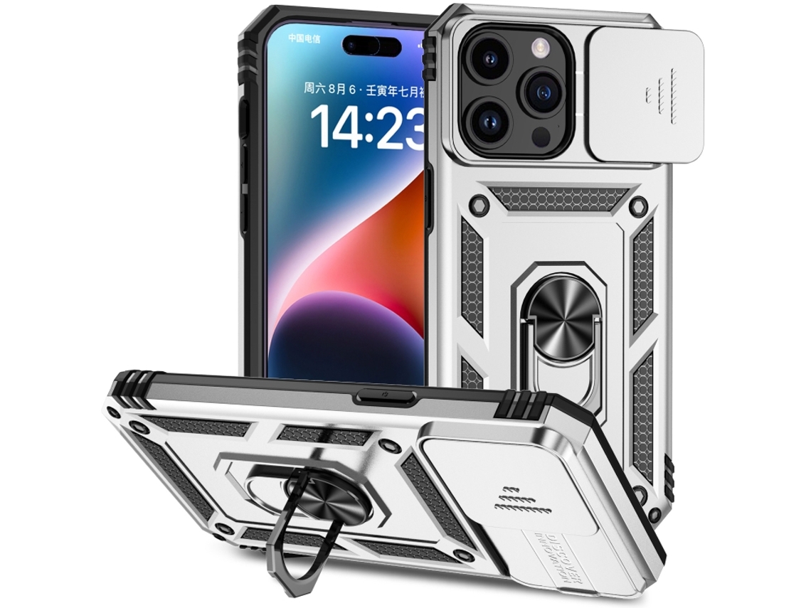 Capa Para Iphone 15 Pro Max - Suporte Deslizante Para Câmera