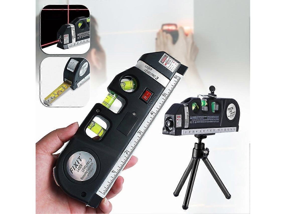 Nível De Laser Multifuncional Com 3 Modos, Fita Métrica Integrada E Nível De Bolha Para Medições Precisas Em Ladrilhos, Carpintar Aquaforge