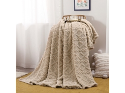Manta De Tafetá Para Sofá, Cama, Toque Super Suave E Decoração Aconchegante Para O Outono E Inverno.100x150cm Caqui Hexinyigjly