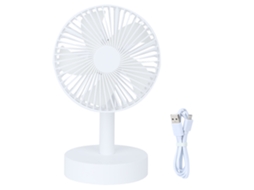 Ventilador Mini Mesa Usb Rotativo 3 Velocidades Branco